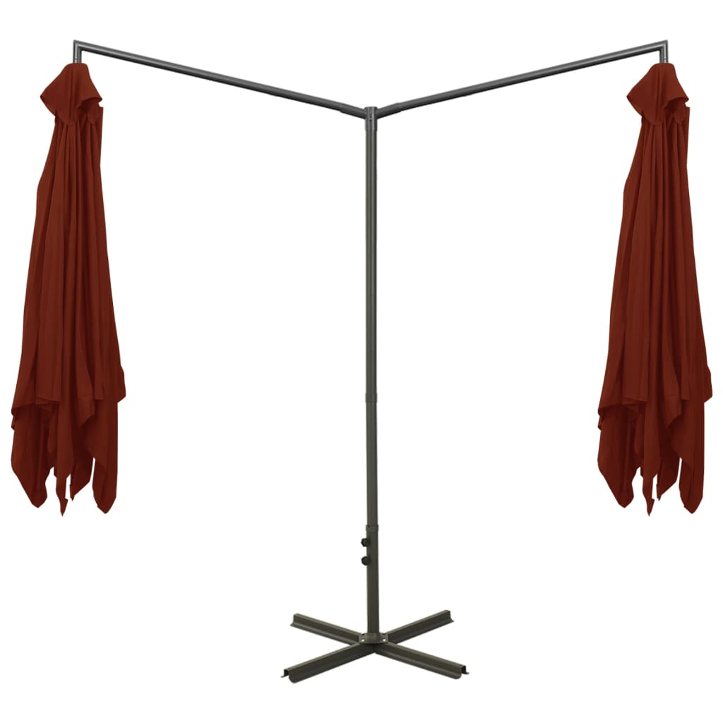 vidaXL Garden Parasol | Terracotta | Polyester fabric, steel | Extra Large 4