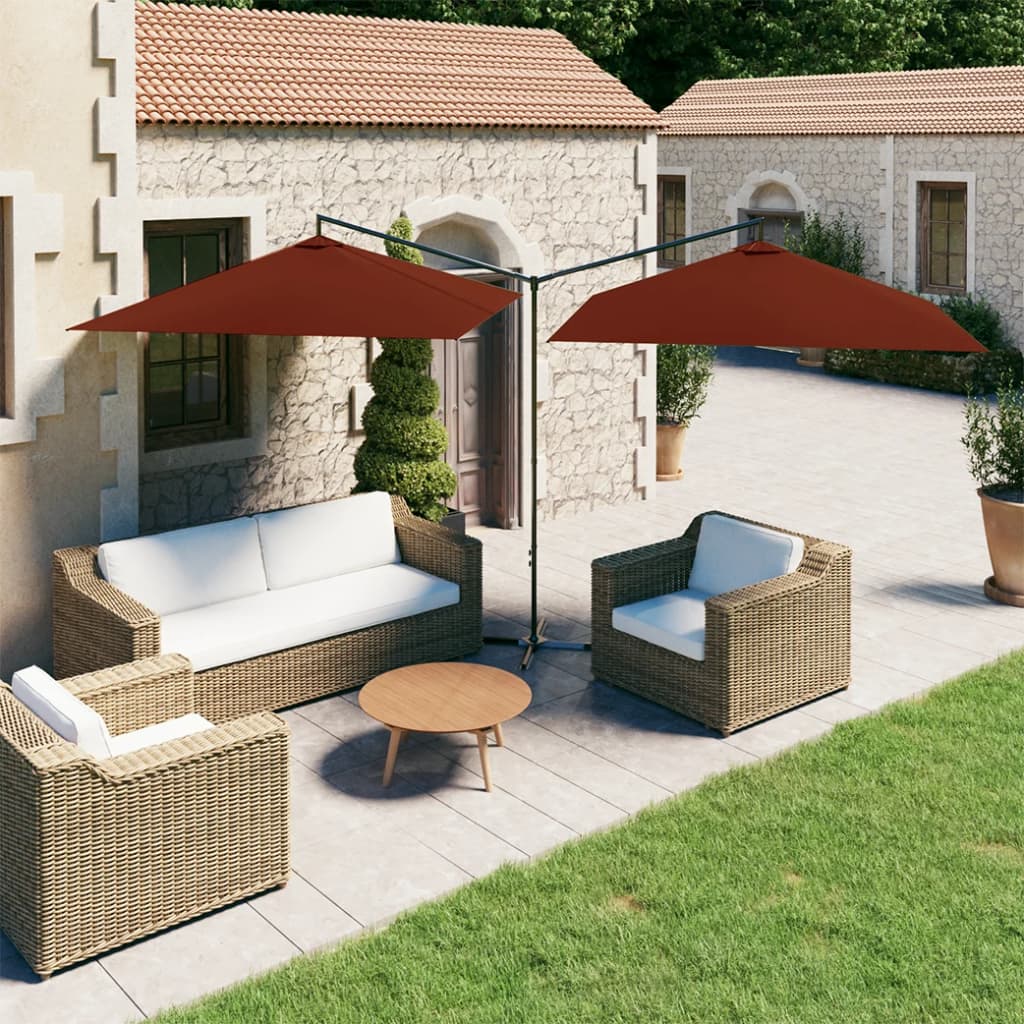 vidaXL Garden Parasol | Terracotta | Polyester fabric, steel | Extra Large 1