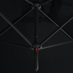vidaXL Double Garden Parasol with Steel Pole Black 600x300 cm 5