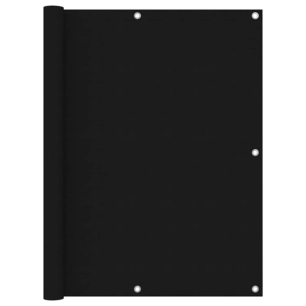 vidaXL Balcony Screen Black 120x600 cm Oxford Fabric 1