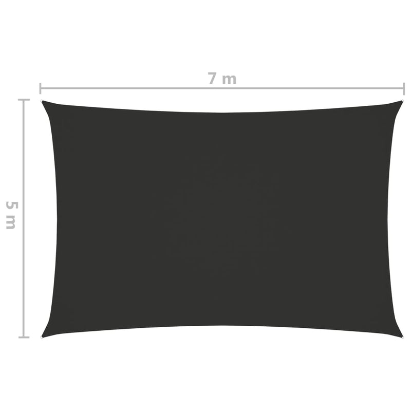 Sunshade Sail Oxford Fabric Rectangular 5x7 m Anthracite