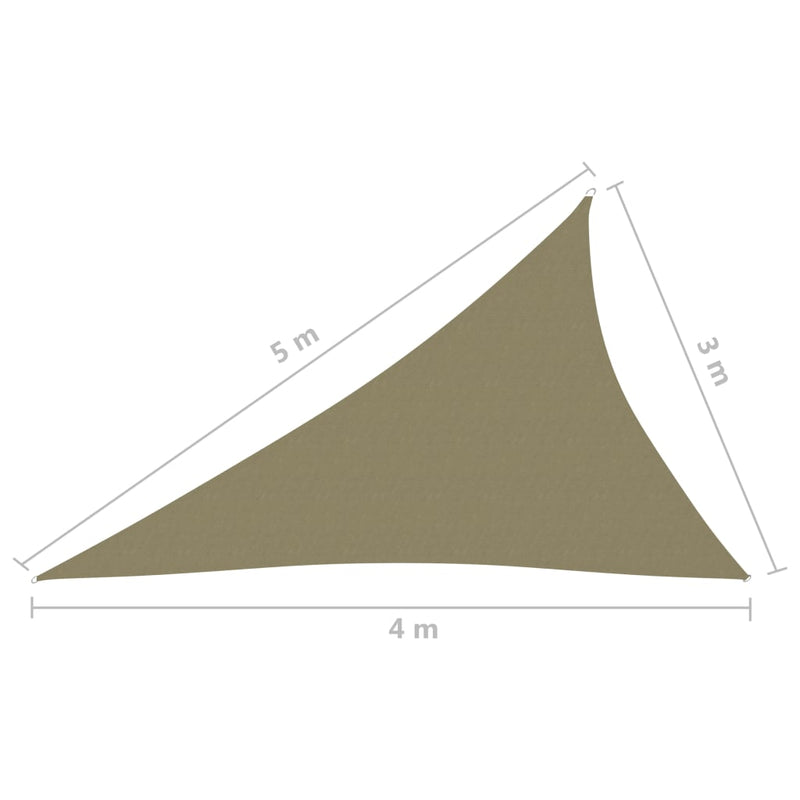 Sunshade Sail Oxford Fabric Triangular 3x4x5 m Beige