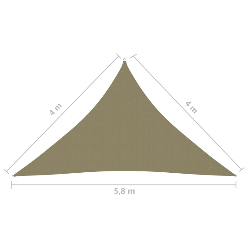 Sunshade Sail Oxford Fabric Triangular 4x4x5.8 m Beige