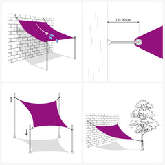 vidaXL Sunshade Sail Oxford Fabric Square 7x7 m Cream 4