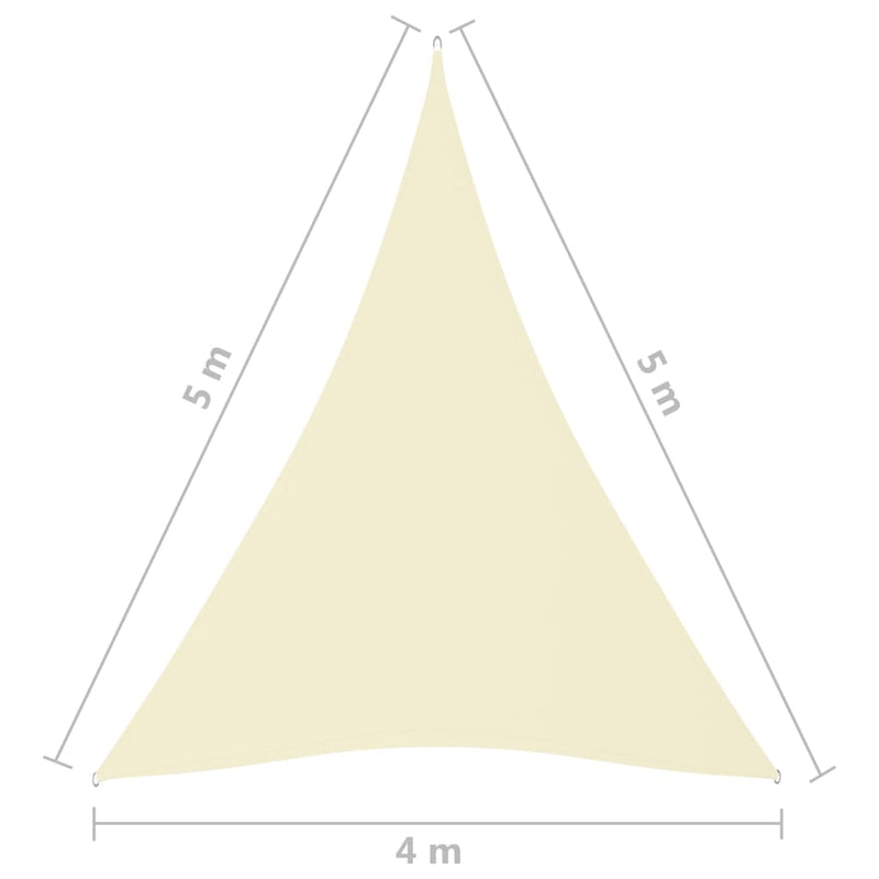 Sunshade Sail Oxford Fabric Triangular 4x5x5 m Cream