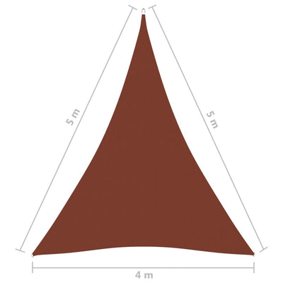 Sunshade Sail Oxford Fabric Triangular 4x5x5 m Terracotta