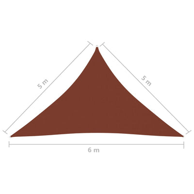 Sunshade Sail Oxford Fabric Triangular 5x5x6 m Terracotta