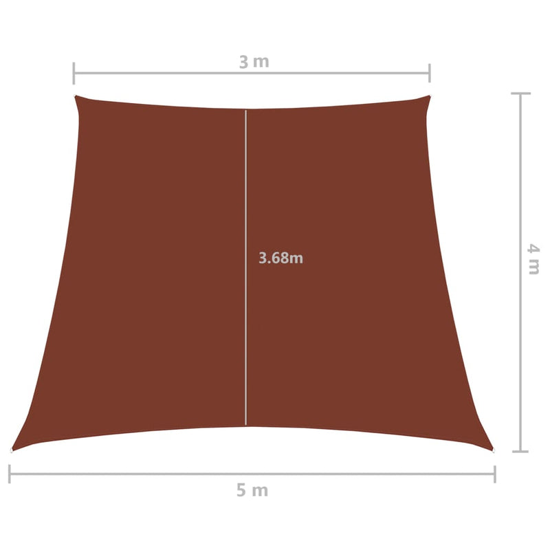 Sunshade Sail Oxford Fabric Trapezium 3/5x4 m Terracotta