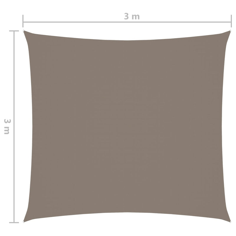 Sunshade Sail Oxford Fabric Square 3x3 m Taupe