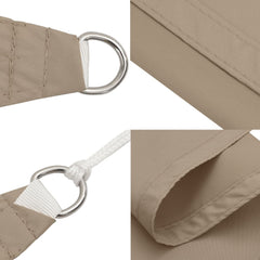 vidaXL Sunshade Sail Oxford Fabric Square 7x7 m Taupe 6