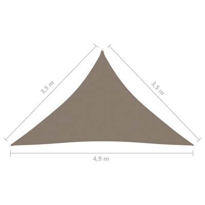 Sunshade Sail Oxford Fabric Triangular 3.5x3.5x4.9 m Taupe