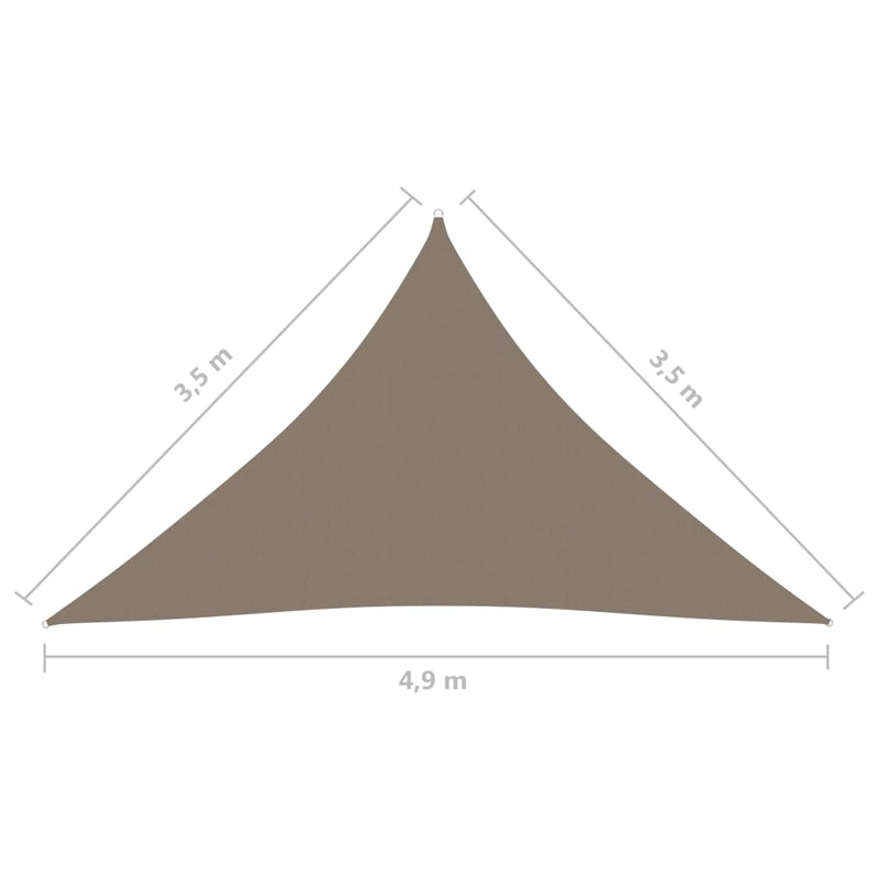 Sunshade Sail Oxford Fabric Triangular 3.5x3.5x4.9 m Taupe