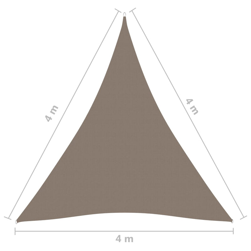 Sunshade Sail Oxford Fabric Triangular 4x4x4 m Taupe