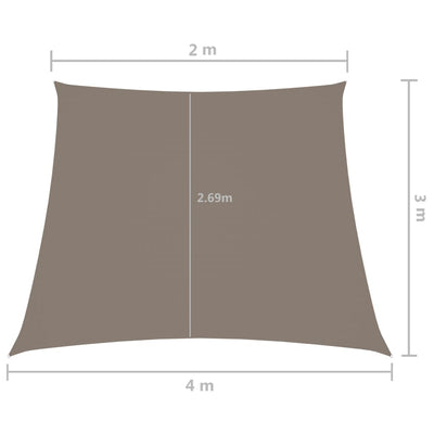 Sunshade Sail Oxford Fabric Trapezium 2/4x3 m Taupe