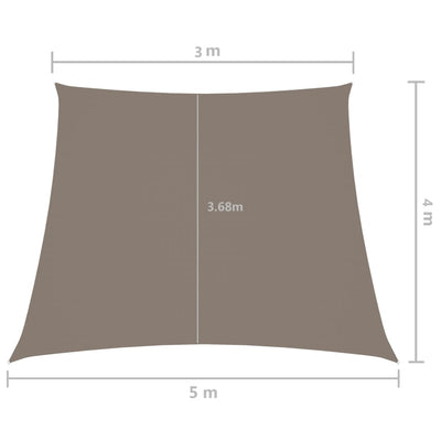 Sunshade Sail Oxford Fabric Trapezium 3/5x4 m Taupe