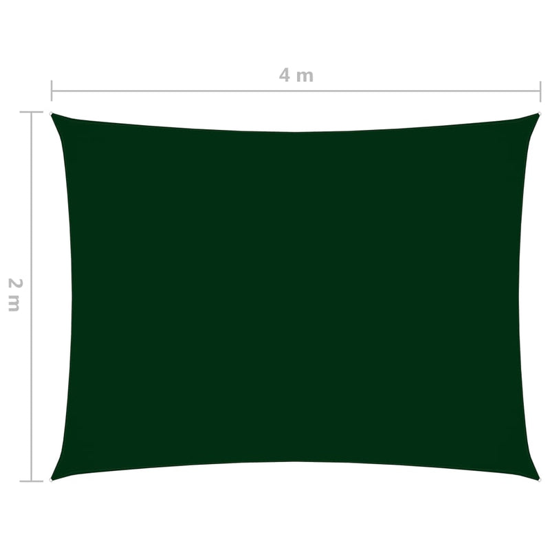 Sunshade Sail Oxford Fabric Rectangular 2x4 m Dark Green