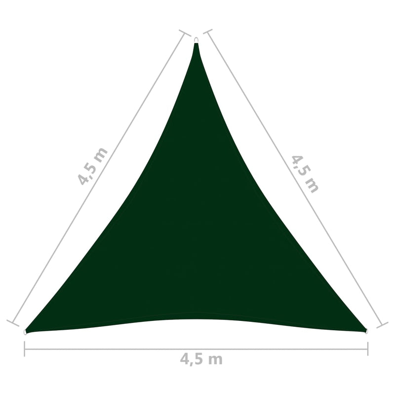 Sunshade Sail Oxford Fabric Triangular 4.5x4.5x4.5 m Dark Green