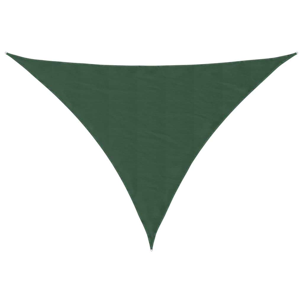Sunshade Sail Oxford Fabric Triangular 5x7x7 m Width 5 m Depth 7 m Dark green