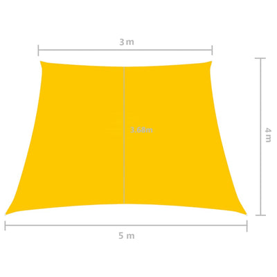 Sunshade Sail Oxford Fabric Trapezium 3/5x4 m Yellow