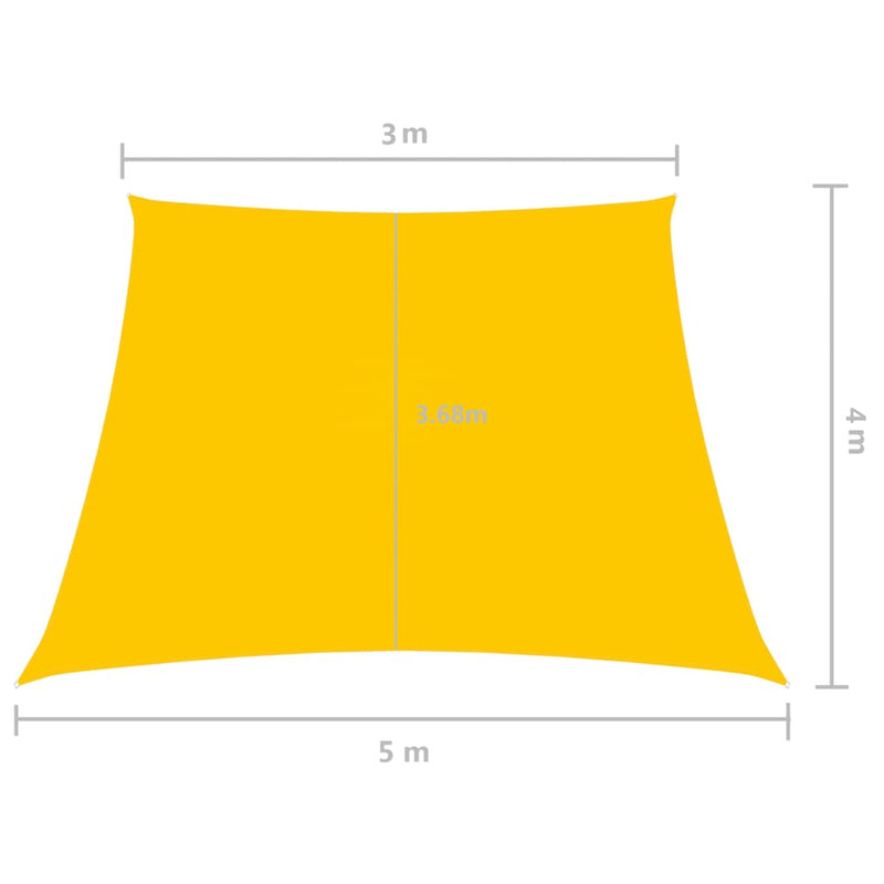 Sunshade Sail Oxford Fabric Trapezium 3/5x4 m Yellow