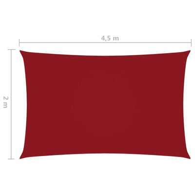 Sunshade Sail Oxford Fabric Rectangular 2x4.5 m Red