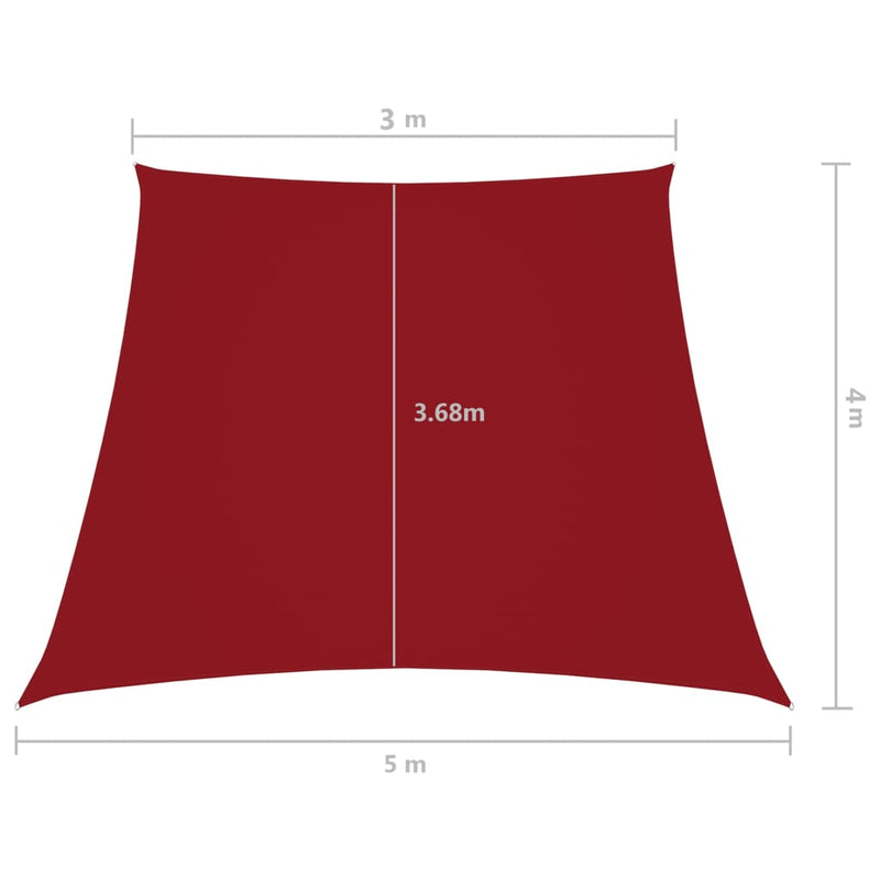 Sunshade Sail Oxford Fabric Trapezium 3/5x4 m Red