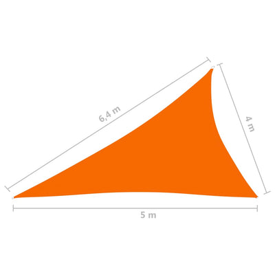 Sunshade Sail Oxford Fabric Triangular 4x5x6.4 m Orange