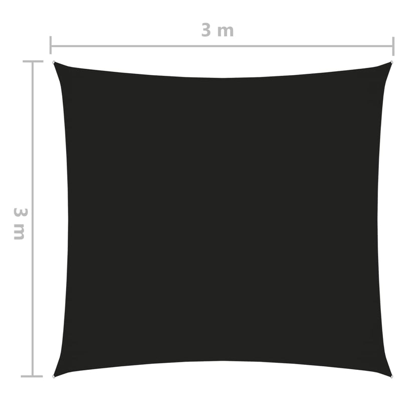 Sunshade Sail Oxford Fabric Square 3x3 m Black