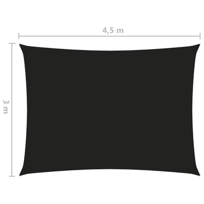 Sunshade Sail Oxford Fabric Rectangular 3x4.5 m Black