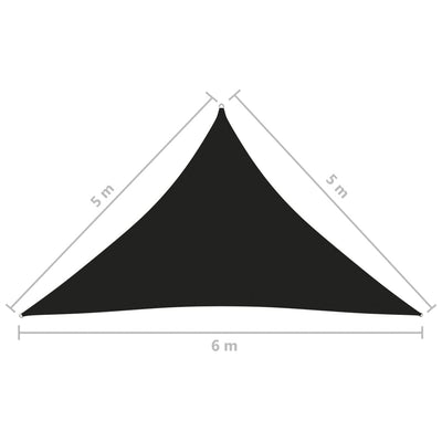 Sunshade Sail Oxford Fabric Triangular 5x5x6 m Black