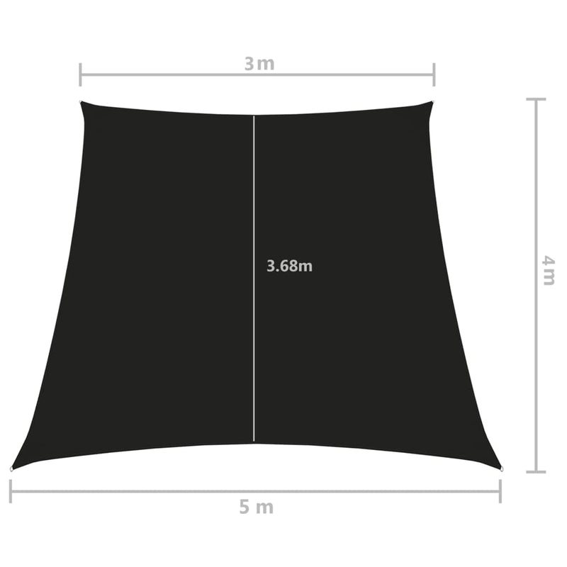 Sunshade Sail Oxford Fabric Trapezium 3/5x4 m Black