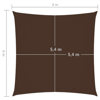 Sunshade Sail Oxford Fabric Square 6x6 m Brown