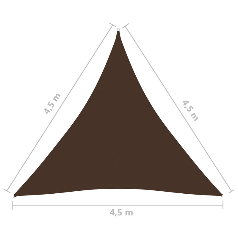 Sunshade Sail Oxford Fabric Triangular 4.5x4.5x4.5 m Brown