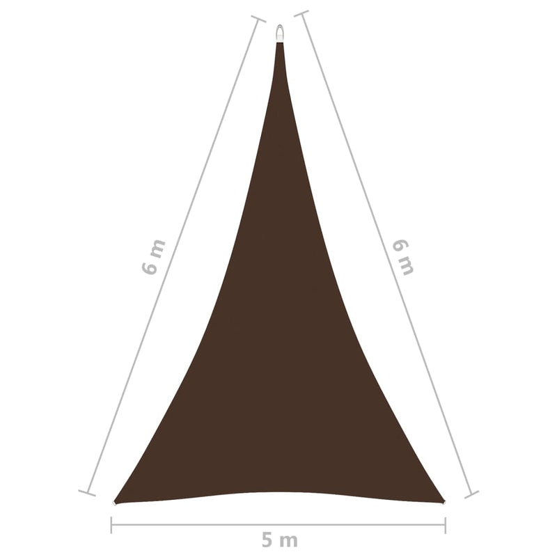 Sunshade Sail Oxford Fabric Triangular 5x6x6 m Brown