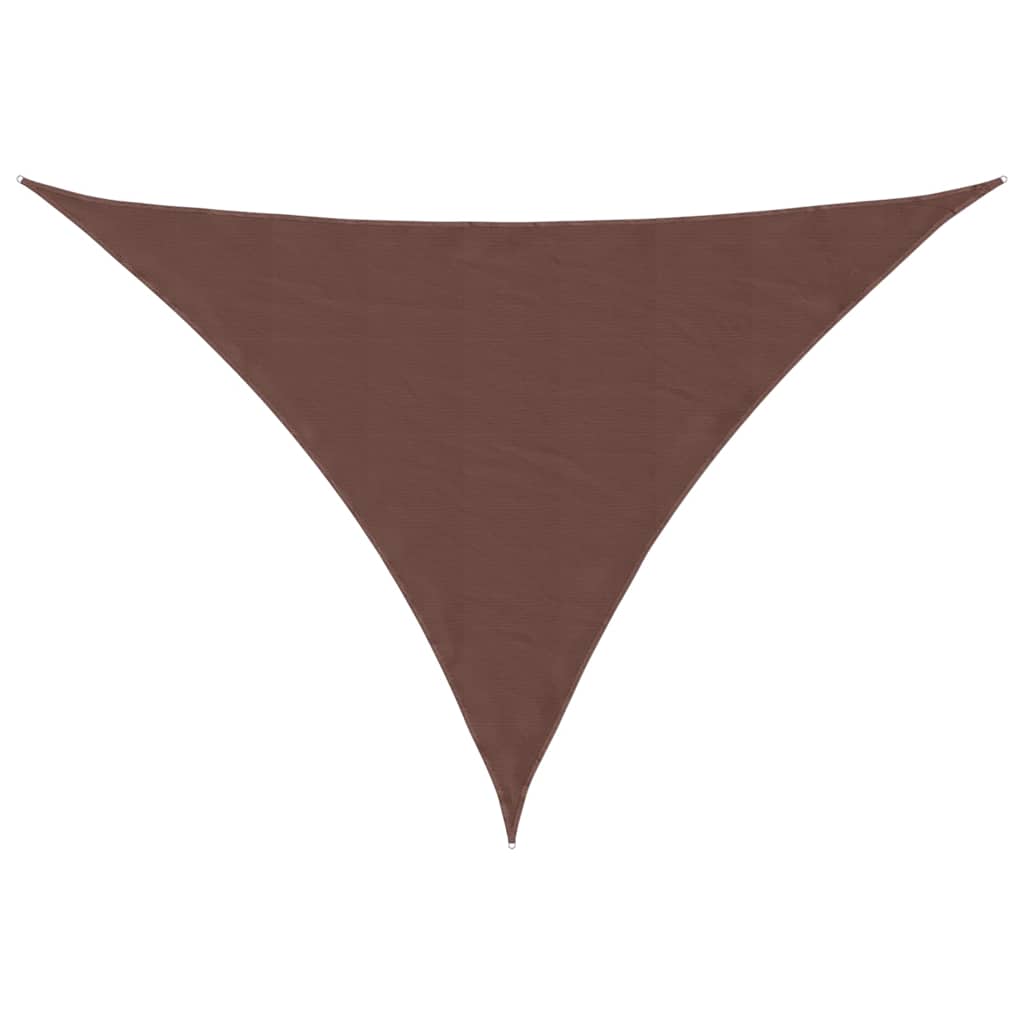 vidaXL Sunshade Sail Oxford Fabric Triangular 5x5x6 m Brown 2