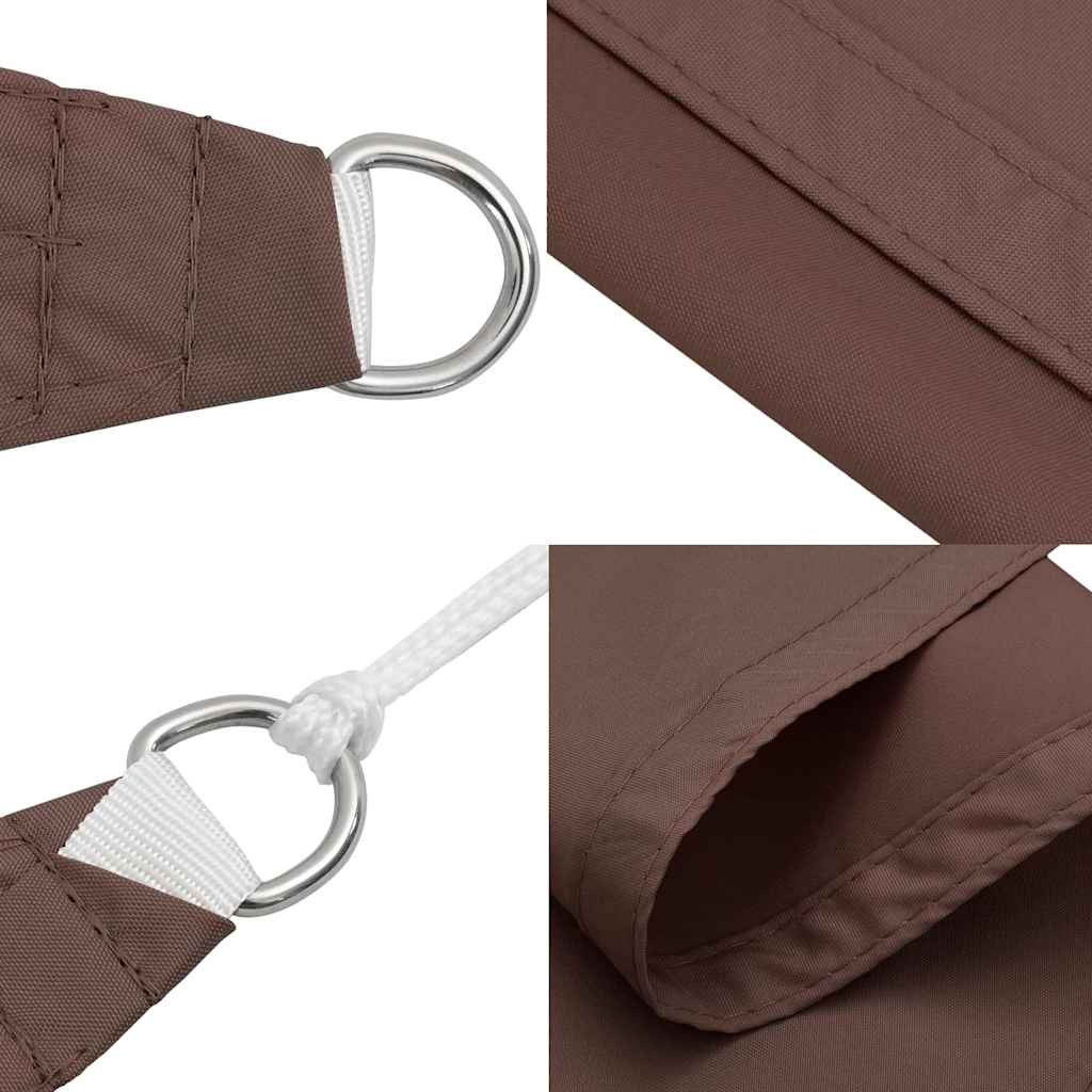 vidaXL Sunshade Sail Oxford Fabric Triangular 5x5x6 m Brown 6