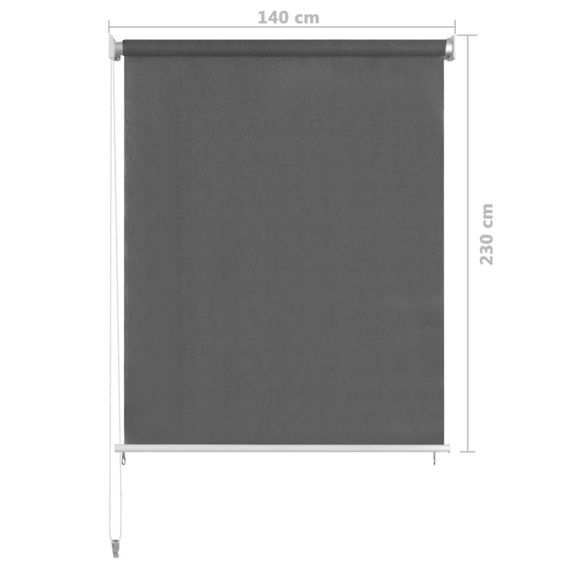 Outdoor Roller Blind 140x230 cm Anthracite