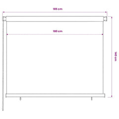vidaXL Outdoor Roller Blind 185(W)x140(H) cm Dark Green HDPE 6