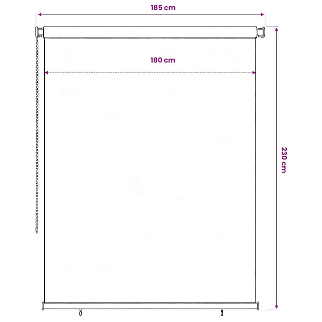 vidaXL Outdoor Roller Blind 185(W)x230(H) cm Dark Green HDPE 6