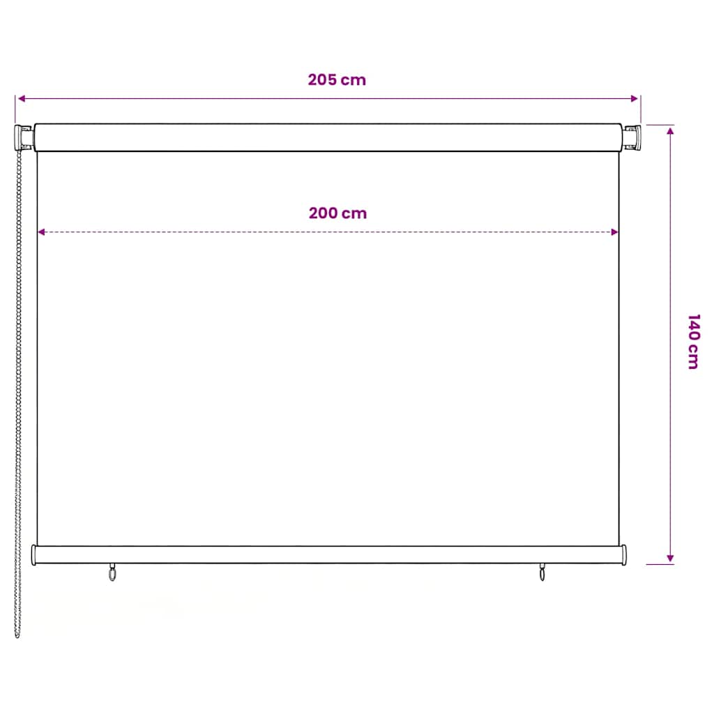 vidaXL Outdoor Roller Blind 205(W)x140(H) cm Blue HDPE 6