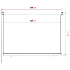 vidaXL Outdoor Roller Blind 205(W)x140(H) cm Blue HDPE 6