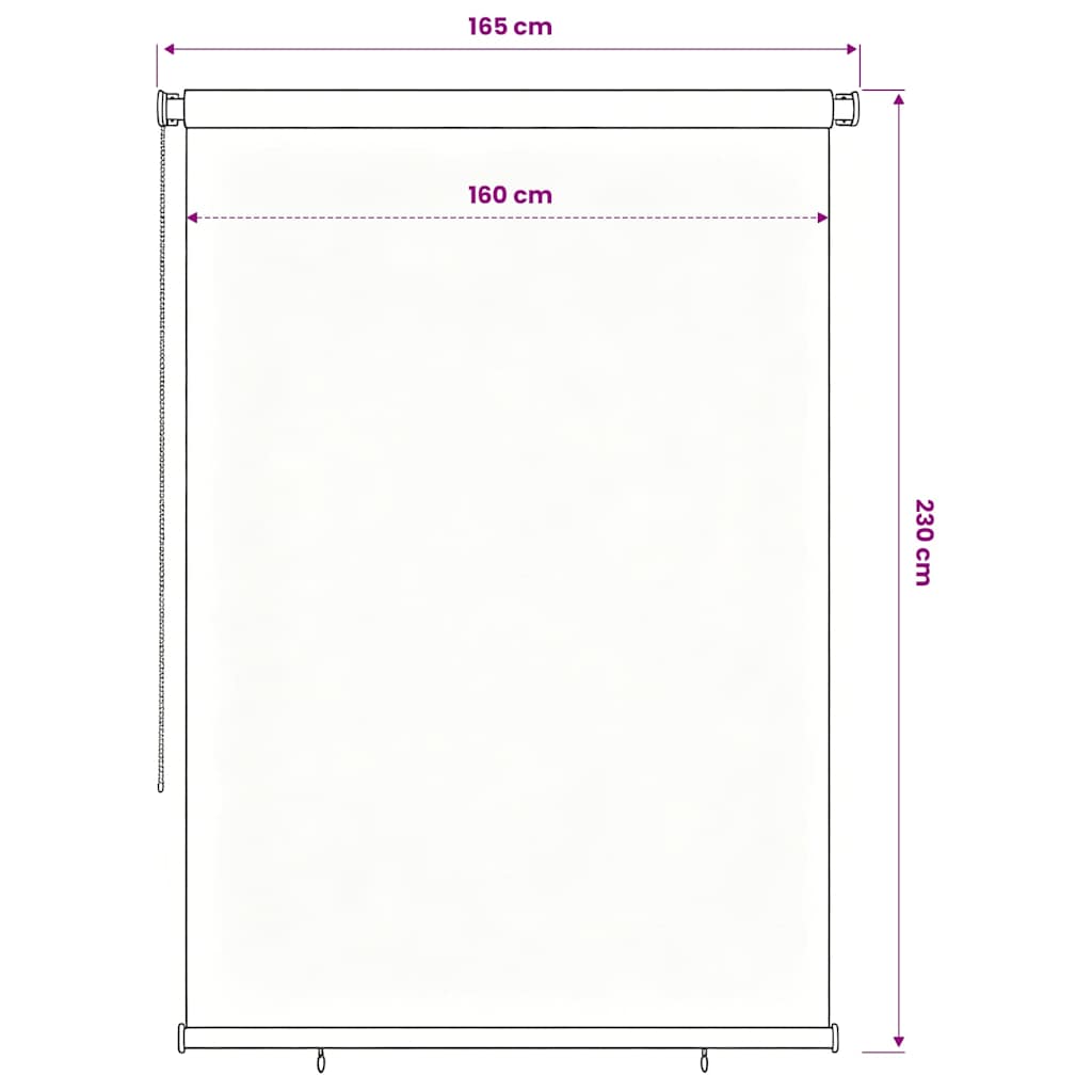 vidaXL Outdoor Roller Blind 165(W)x230(H) cm Blue HDPE 6