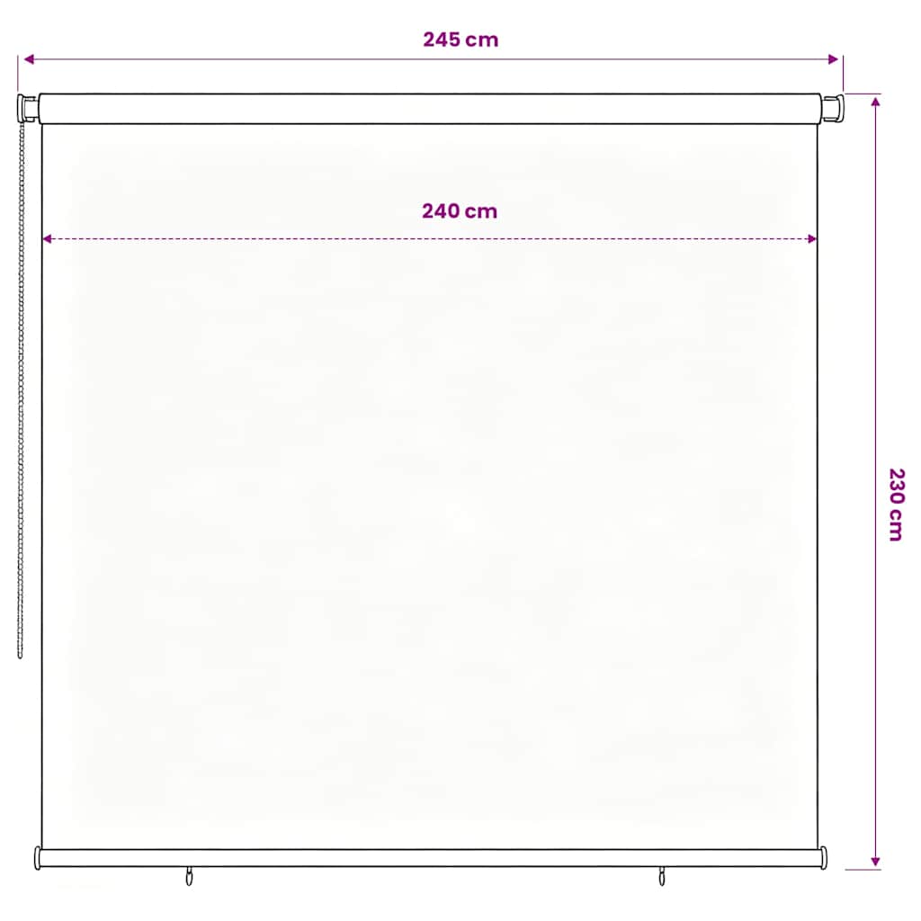 vidaXL Outdoor Roller Blind 185(W)x230(H) cm Blue HDPE 6
