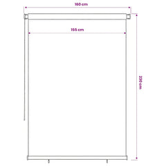vidaXL Outdoor Roller Blind 165(W)x230(H) cm Brown HDPE 6