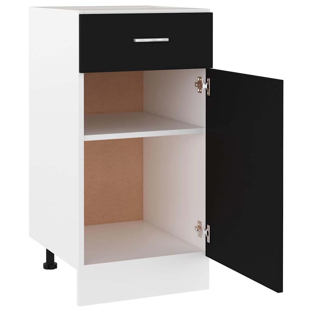 vidaXL Drawer Bottom Cabinet Lyon Black 40x46x81.5 cm Engineered Wood 5