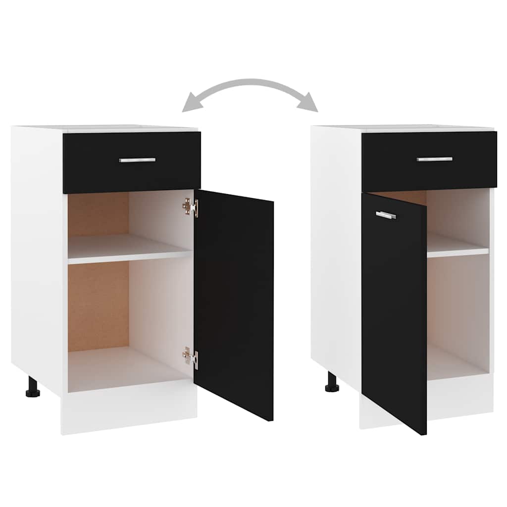 vidaXL Drawer Bottom Cabinet Lyon Black 40x46x81.5 cm Engineered Wood 6