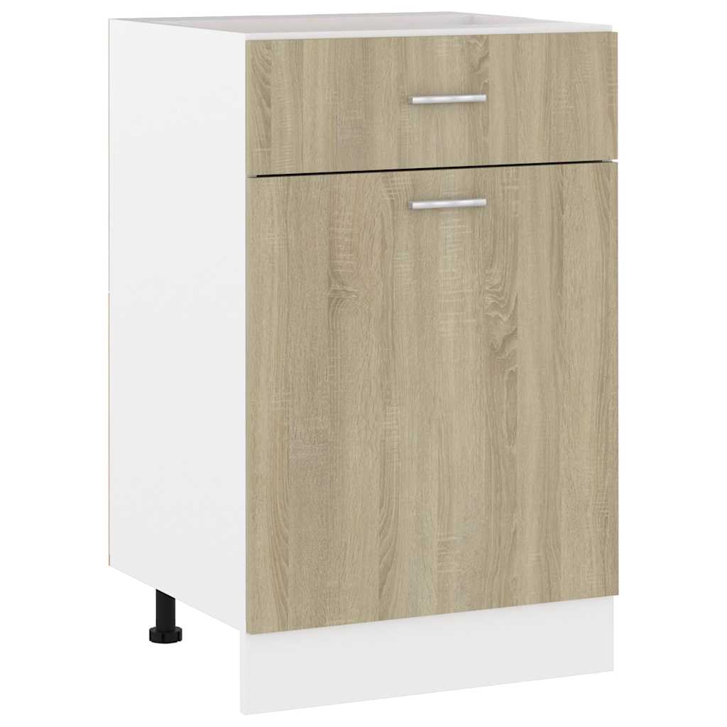 vidaXL Drawer Bottom Cabinet | Sonoma Oak | Engineered Wood | Medium 1
