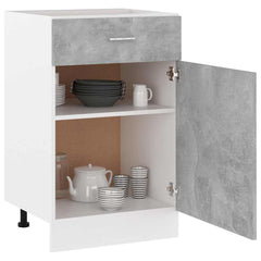vidaXL Drawer Bottom Cabinet | Concrete Grey | Engineered Wood 4