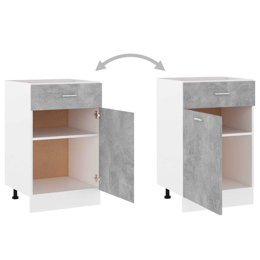 vidaXL Drawer Bottom Cabinet | Concrete Grey | Engineered Wood 6