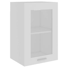 Hanging Cabinet 57 x 57 x 40 cm Engineered Wood White 1x hanging cabinet (3 shelves) 20–1x hanging glass cabinet (2 doors) 60 cm wide 80 cm high 1x hanging glass cabinet (1 door) 40 cm wide 60 cm high